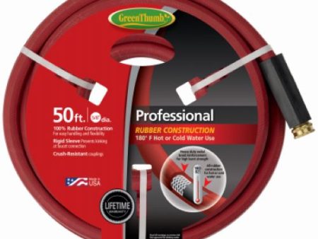 Green Thumb 8696GT-50 5 8  x 50  Professional Red Rubber Hot Water Garden Hose - Quantity of 2 Online now