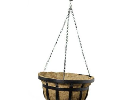 Green Thumb 88551GT 14  Round Black Steel Flat Iron Hanging Basket Planter - Quantity of 6 Fashion