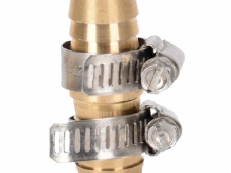 Zhejiang 50014 5 8  Inch Brass Barbed Garden Hose Repair Mender With Stainless Clamps - Quantity of 3 Online now