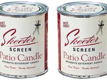 Skeeter Screen 90400 15 oz Deet Free Mosquito Repellent Patio Candle - Quantity of 2 Sale