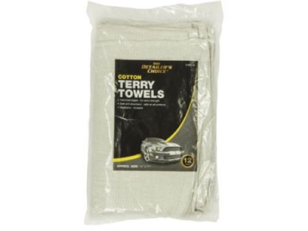 Hopkins 3-685-58 12-Pack Of 14  x 17  White Cotton Terry Cloth Car Detailing Cleaning Towels - Quantity of 10 Hot on Sale