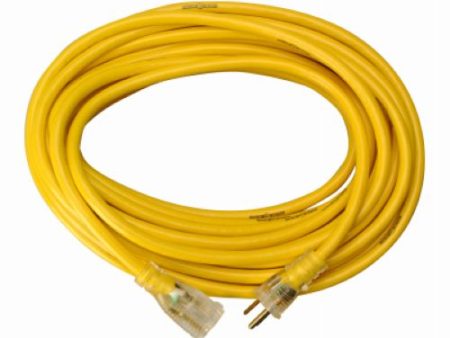 Coleman Cable 2884AC Yellow Jacket 50  15A 12 Gauge Extension Cord - Quantity of 3 Hot on Sale