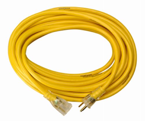 Coleman Cable 2884AC Yellow Jacket 50  15A 12 Gauge Extension Cord - Quantity of 3 Hot on Sale