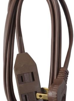 Master Electrician 09407ME 7  16 2 SPT-2 Brown Vinyl Low Profile Polarized Slender Extension Cord - Quantity of 18 Sale