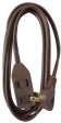 Master Electrician 09407ME 7  16 2 SPT-2 Brown Vinyl Low Profile Polarized Slender Extension Cord - Quantity of 24 Supply