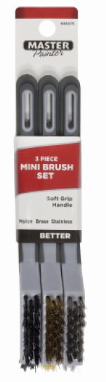 Master Painter AMB 3-Piece Mini Wire Brush Set - Stainless, Brass & Nylon - Quantity of 30 For Cheap