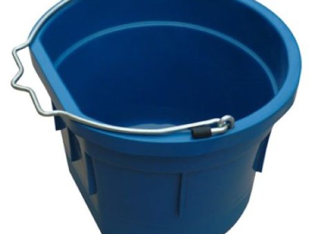 Master Rancher MR8QP FSB-TEAL 8-Quart Teal Poly Resin Farm & Ranch Flat Sided Utility Bucket Pail - Quantity of 8 For Sale