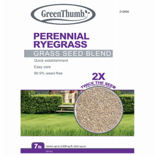 Green Thumb GVPRG7 7 LB Bag of Perennial Ryegrass Blend   Mix Grass Seed - Quantity of 1 For Sale