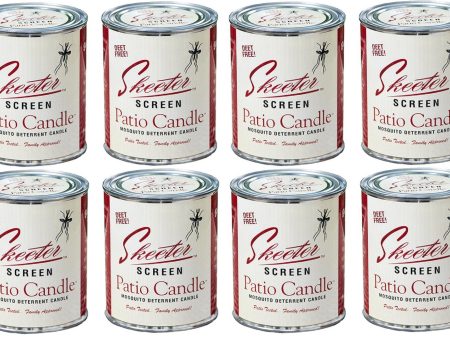 Skeeter Screen 90400 15 oz Deet Free Mosquito Repellent Patio Candle - Quantity of 8 Discount