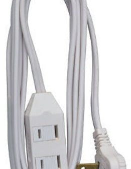 Master Electrician 09417ME 7  16 2 SPT-2 White Vinyl Low Profile Polarized Slender Extension Cord - Quantity of 24 Online now