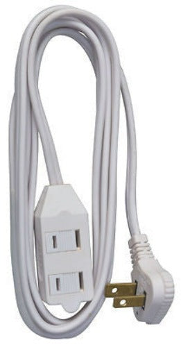 Master Electrician 09417ME 7  16 2 SPT-2 White Vinyl Low Profile Polarized Slender Extension Cord - Quantity of 24 Online now