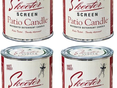 Skeeter Screen 90400 15 oz Deet Free Mosquito Repellent Patio Candle - Quantity of 4 For Sale