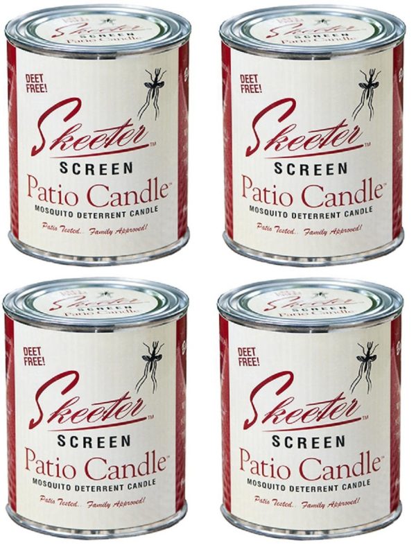 Skeeter Screen 90400 15 oz Deet Free Mosquito Repellent Patio Candle - Quantity of 4 For Sale