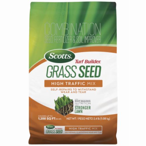 Scotts 18044 2.4 LB Bag of Turf Builder High Traffic Grass Seed Mix - Quantity of 3 Supply