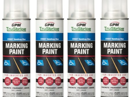 GPM TruStripe INVMRK-17 17 oz Can of Handicap Blue Inverted Marking Paint - Quantity of 12 Sale