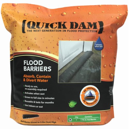 Absorbent QD617-1 Quick Dam 6  x 17  FT  Expanding Flood Water Barrier - Quantity of 8 For Discount