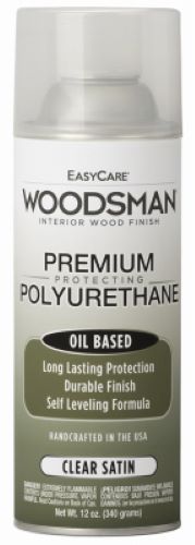 Woodsman PV39-AER 12 oz Can of Fast Dry Oil Based Clear Satin Polyurethane - Quantity of 4 For Sale