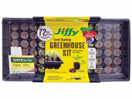 Jiffy J372PROGS Professional Greenhouse Seed Starting Tray Kits With 72 Pellets - Quantity of 6 Sale