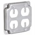 Raco 907C 4  Galvanized 2 Gang Metal Raised Receptacle Covers - Quantity of 10 Hot on Sale