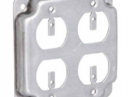 Raco 907C 4  Galvanized 2 Gang Metal Raised Receptacle Covers - Quantity of 10 Hot on Sale