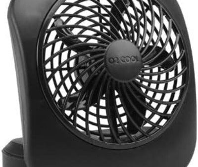 O2C FD05004BLK Black 5  2 Speed Portable Battery Operated Fan - Quantity of 3 Online Hot Sale