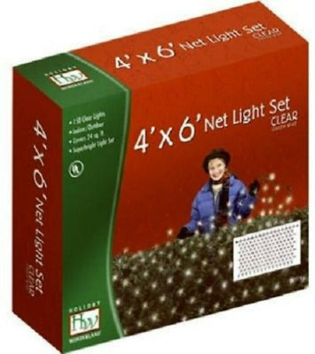 Holiday Wonderland 48950-88 150 Light Count 4  x 6  Clear Net Christmas Lights - Quantity of 24 Online Sale