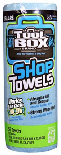 Sellars 5440030 55-Count Roll Of Disposable Blue Shop Towels - Quantity of 3 For Sale