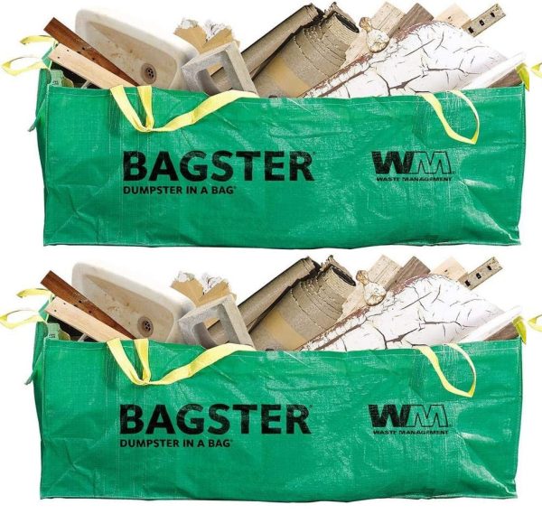 Bagster 3CUYD Waste Management Dumpster In A Bag 8  x 4  x 2.5  Trash Pickup - Quantity of 2 For Sale