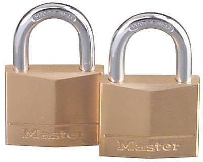 Master Lock 140T 2 Pack 1-9 16  Solid Brass Keyed Alike Padlocks w 7 8  Shackles Discount