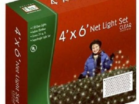 Holiday Wonderland 48950-88 150 Light Count 4  x 6  Clear Net Christmas Lights - Quantity of 4 Online now