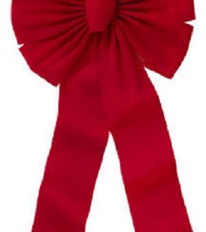 Holiday Trim 7355 14  x 28  x 4  7 Loop Red Velvet Holiday Christmas Bow - Quantity of 12 For Sale