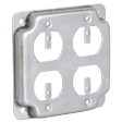 Raco 907C 4  Galvanized 2 Gang Metal Raised Receptacle Covers - Quantity of 40 Online Sale