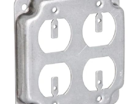 Raco 907C 4  Galvanized 2 Gang Metal Raised Receptacle Covers - Quantity of 40 Online Sale