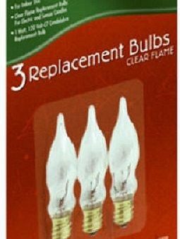 Holiday Wonderland 1078-88 3 Pack C7 Clear Flame Candle Replacement Bulbs - Quantity of 25 Online Sale