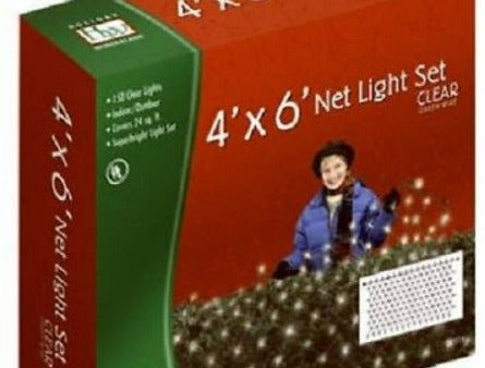 Holiday Wonderland 48950-88 150 Light Count 4  x 6  Clear Net Christmas Lights - Quantity of 13 For Sale