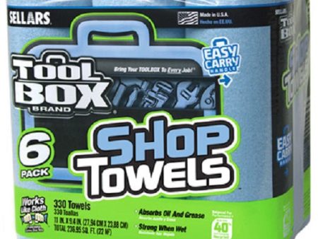 Sellars 5441602 6 Roll Pack Of Tool Box Blue Shop Towels - Quantity of 4 Hot on Sale