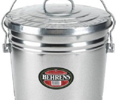 Behrens 6106 6 Gallon Galvanized Garbage Pail With Cover - Quantity of 3 For Sale