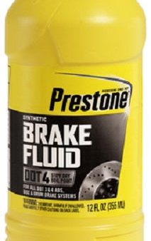 Prestone AS800Y 12 oz Bottle Of DOT 4 Synthetic Heavy Duty Brake Fluid - Quantity of 12 For Discount