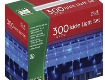 Holiday Wonderland 14087-88 300 Count Blue Icicle Christmas Light Set - Quantity of 12 Sale