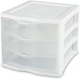 Sterilite 17918004 3 Drawer White Frame Clearview Organizer - Quantity of 1 Online now