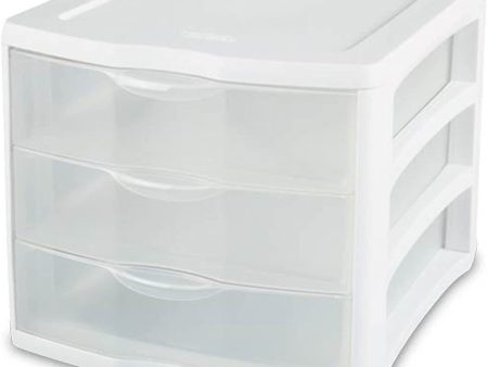 Sterilite 17918004 3 Drawer White Frame Clearview Organizer - Quantity of 1 Online now