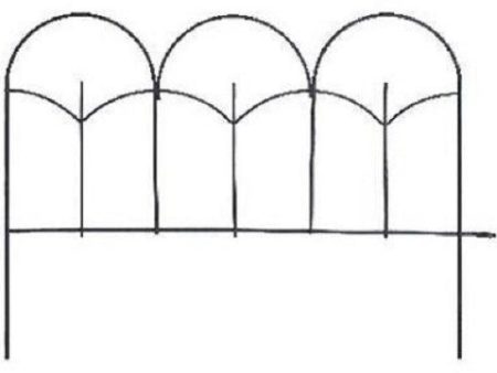 Panacea 89393 14  x 18   Black Metal Triple Stalk Garden Edge Border Fencing - Quantity of 18 Online now