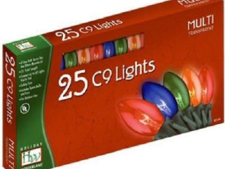 Holiday Wonderland 925-88 25-Count Multi-Color Transparent C9 Christmas Light Set - Quantity of 1 Online Hot Sale