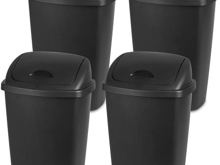 Sterilite 10889004 13.2 Gallon Swing Top Wastebasket   Garbage Can - Quantity of 4 Online Hot Sale