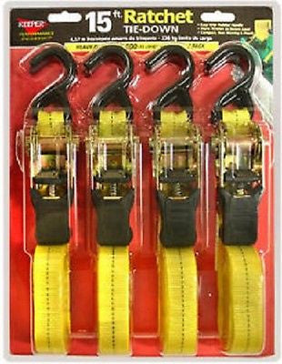 5 each KEEPER 05506 4 Pack 15  RATCHET TIE DOWN STRAPS Online now