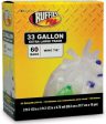 Berry 1124909 Ruffies Pro 60-Count 33 Gallon .75 Mil Clear Trash Garbagea For Sale