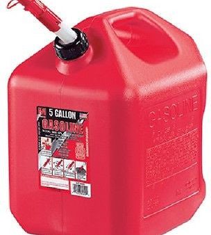 4 ea Midwest 5610 5 Gallon Red Poly Gas Gasoline Fuel Cans w Spill Proof Spouts on Sale