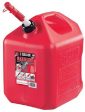 4 ea Midwest 5610 5 Gallon Red Poly Gas Gasoline Fuel Cans w Spill Proof Spouts on Sale