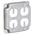 Raco 907C 4  Galvanized 2 Gang Metal Raised Receptacle Covers - Quantity of 50 For Sale