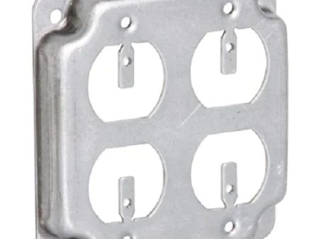 Raco 907C 4  Galvanized 2 Gang Metal Raised Receptacle Covers - Quantity of 50 For Sale